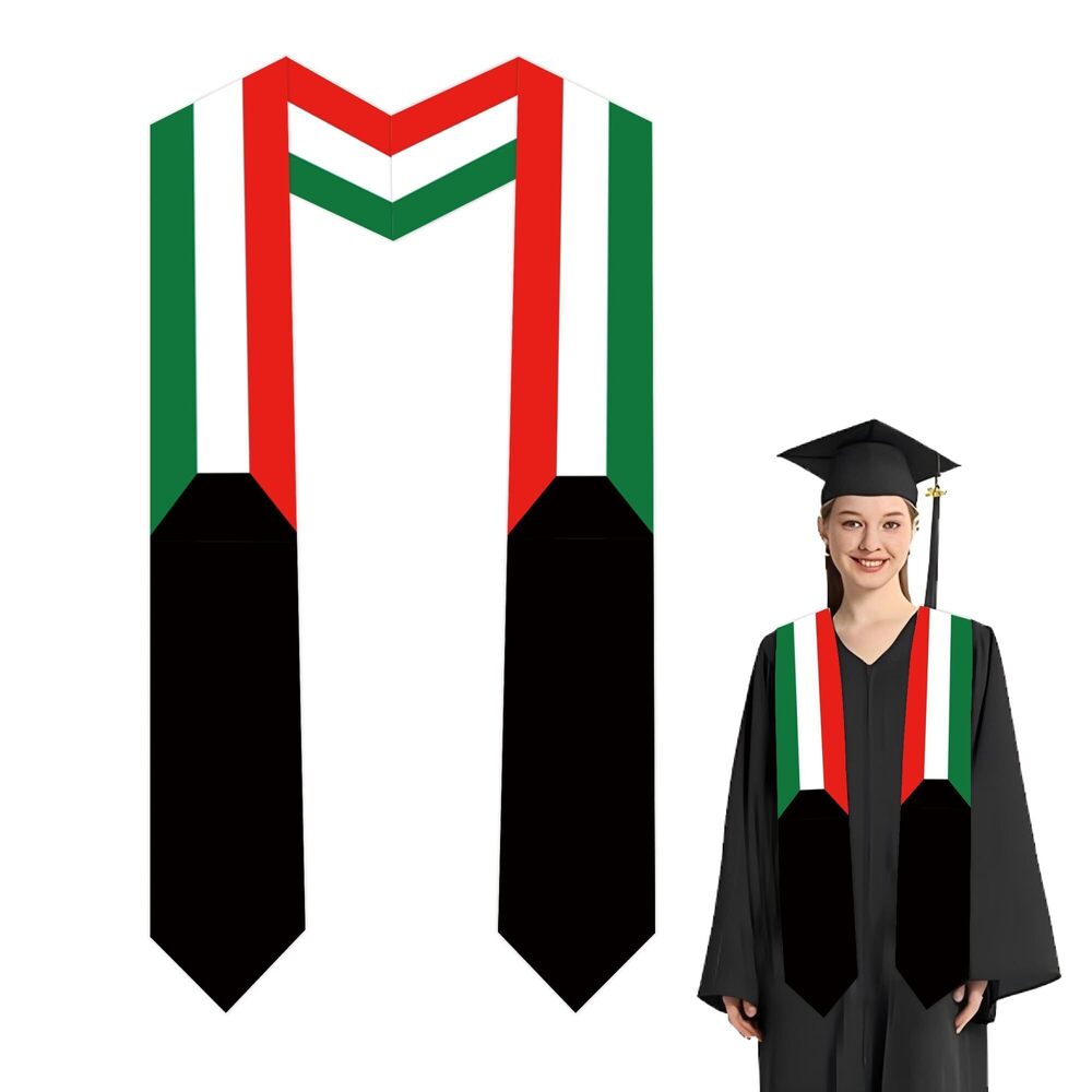 1061 National Flag Graduation Stole Embroidery Sash for Study Aboard